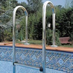 Waterman Poolleiter Edelstahl Für Tiefbecken Mit 100-120 Cm Höhe - Enge Stufen -Schwimmbadzubehör 2500810pp Tiefbeckenleiter 1