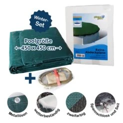 Waterman Abdeckplane Für 450cm Rund Pools Und Schwimmbecken - 94 G/m² Stark Winterschutz Und Ganzjahresabdeckung