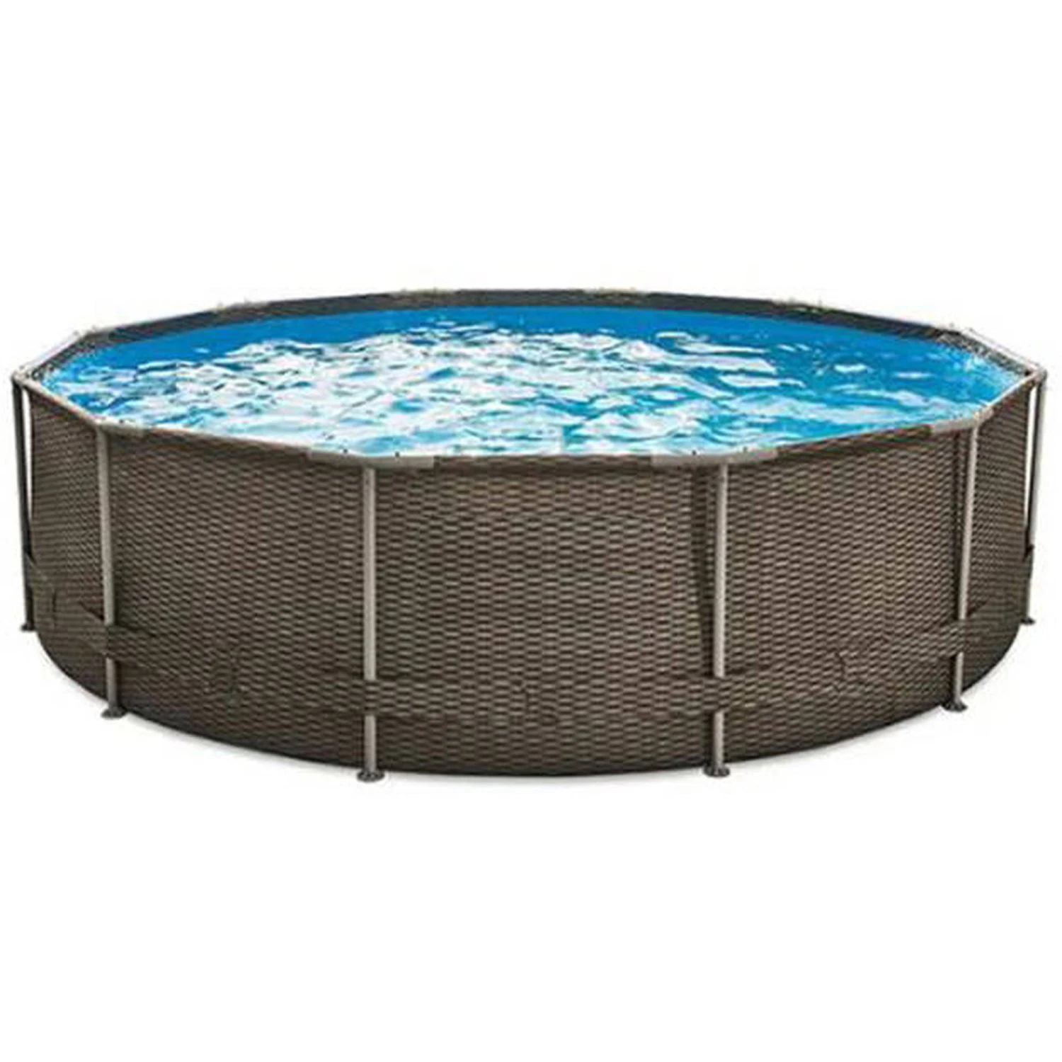 Polygroup Summer Waves Elite Frame Pool Set Rund 488 X 122 Cm Rattan Dark Triple (3000131) 2 Polygroup Summer Waves Elite Frame Pool Set Rund 488 X 122 Cm Rattan Dark Triple (3000131) – Bild 2