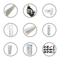 KWAD Styropor Pool Gran Canaria Komplettset 6,0 X 3,0 X 1,5m Mit 0,8 Mm Innenhülle Grau Inkl. Edelstahlleiter -Schwimmbadzubehör 50002 KWAD Zubehoer