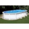 Stahlwandpool Ovalform Classic 610x360x120 Cm, Stahl 0,4 Mm Weiß, Folie 0,3 Mm Blau, Overlap