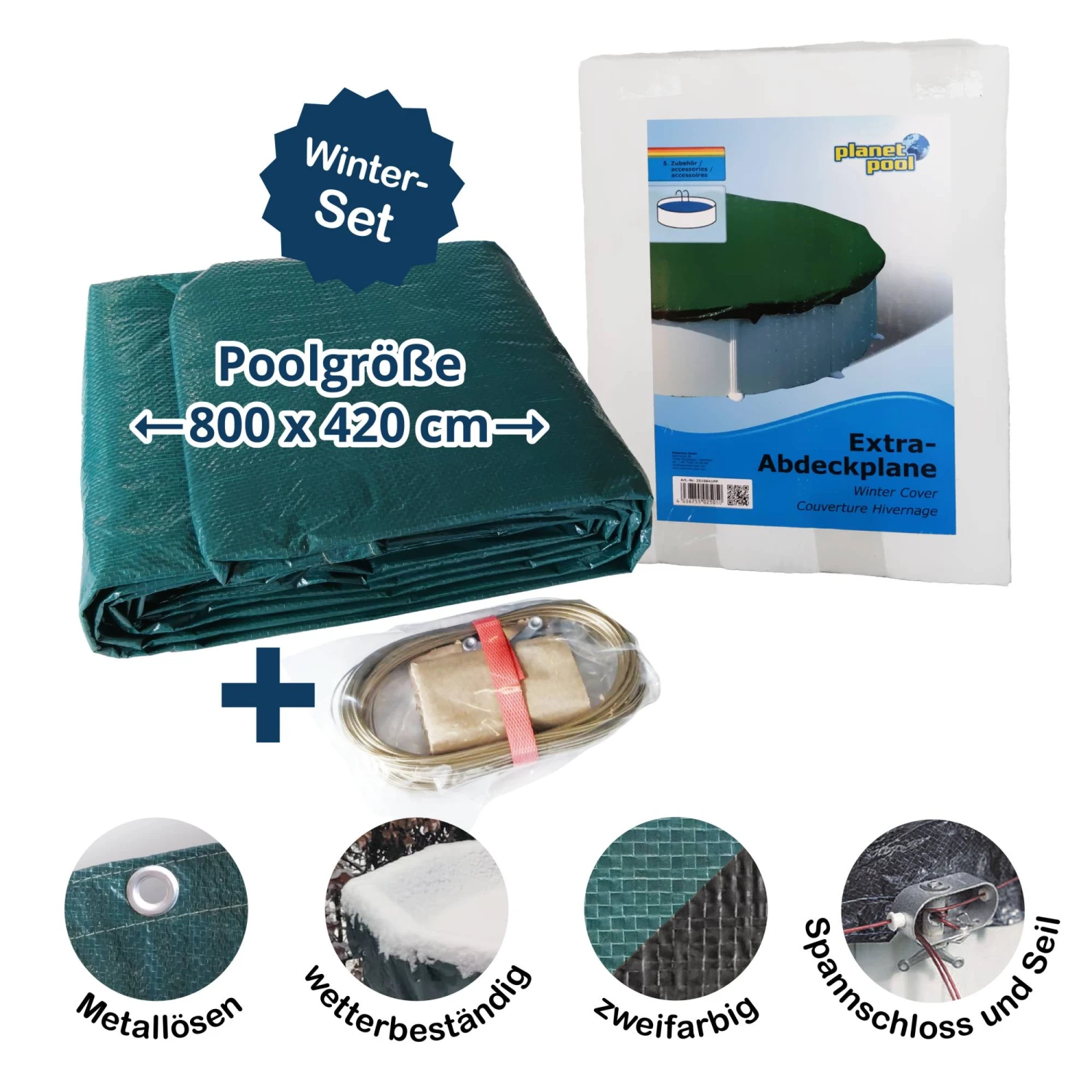 SUMMER FUN Abdeckplane Für 800x420cm Acht-/Oval Pools Und Schwimmbecken - 160 G/m² Stark Extra Winterschutz Und Ganzjahresabdeckung 1 SUMMER FUN Abdeckplane Für 800x420cm Acht-/Oval Pools Und Schwimmbecken - 160 G/m² Stark Extra Winterschutz Und Ganzjahresabdeckung