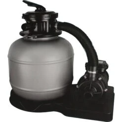 Waterman Stahlwandpool Set (6-teilig) Halbhoch Rund Bahrain 350 X 150 Cm, Stahl 0,8 Mm Weiß Folie 0,6 Mm Blau -Schwimmbadzubehör 502010480 Sandfilteranlage SF 124 28