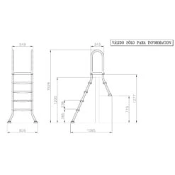 SUMMER FUN Poolleiter Edelstahl Für Halbhochbecken Mit 120 Cm Höhe -Schwimmbadzubehör 502020025 Schemazeichnung 01
