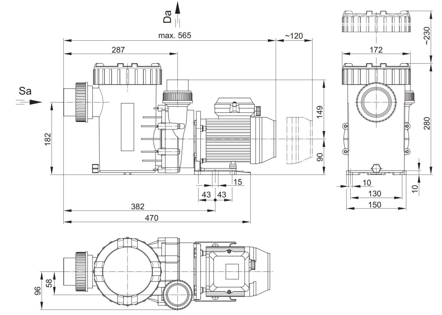 Aqua Technix Filterpumpe Aqua Maxi 22, 22m³/h, 230 V 2 Aqua Technix Filterpumpe Aqua Maxi 22, 22m³/h, 230 V – Bild 2
