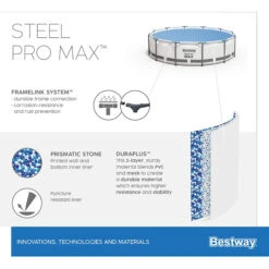 Bestway Steel Pro MAX Frame Pool Komplettset 366 X 122 Cm (56420GS) -Schwimmbadzubehör Bestway Power Steel Pro Max