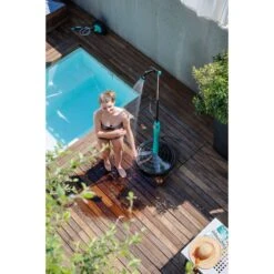 Dusche Sunny Style Premium 8l, Aquamarin -Schwimmbadzubehör Dusche Sunny Premium Style von oben n