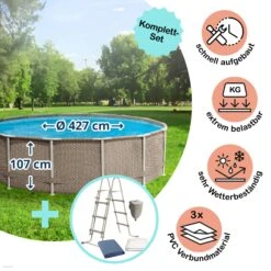 Polygroup Summer Waves Frame Pool Set Rattan Braun 427 X 107 Cm (3000130)