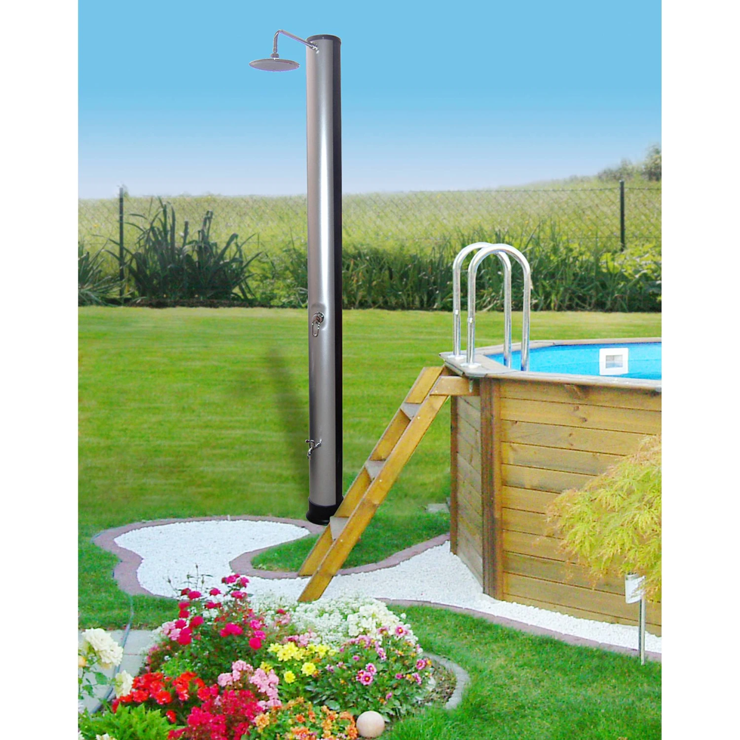 SUMMER FUN Solardusche Silver Deluxe 40 Liter 2 SUMMER FUN Solardusche Silver Deluxe 40 Liter – Bild 2