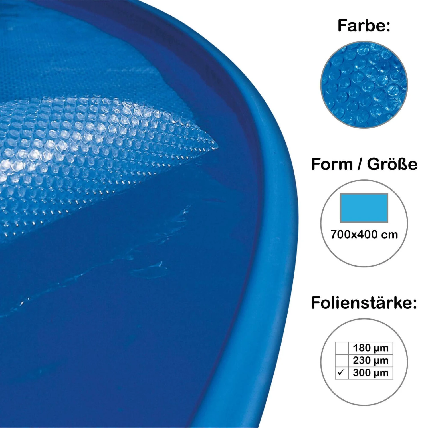 Solarplane, Solarfolie Für Pool Eckig 700x400 Cm, 300 µm 1 Solarplane, Solarfolie Für Pool Eckig 700x400 Cm, 300 µm