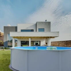 Stahlwandpool Set (5-teilig) Hoch Rund Classic 350 X 120 Cm, Stahl 0,4 Mm Weiß Folie 0,3 Mm Blau -Schwimmbadzubehör Planet Pool Stahlwandpool Classic weiss blau MS 06 3