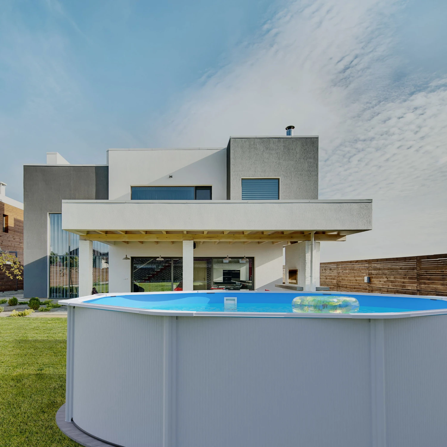 Waterman Stahlwandpool Set (7-teilig) Hoch Rund 550 X 120 Cm, Stahl 0,4 Mm Weiß Folie 0,3 Mm Blau 4 Waterman Stahlwandpool Set (7-teilig) Hoch Rund 550 X 120 Cm, Stahl 0,4 Mm Weiß Folie 0,3 Mm Blau – Bild 4