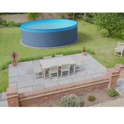 Waterman Stahlwandpool Rund 500x120 Cm, Stahl 0,4 Mm Anthrazit, Folie 0,3 Mm Blau, Overlap 6 Waterman Stahlwandpool Rund 500x120 Cm, Stahl 0,4 Mm Anthrazit, Folie 0,3 Mm Blau, Overlap -Schwimmbadzubehör Planet Pool Stahlwandpool anthrazit blau overlap OS 03 3