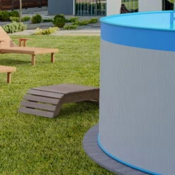 Waterman Stahlwandpool Rund 350x90 Cm, Stahl 0,3 Mm Weiß, Folie 0,2 Mm Blau, Overlap -Schwimmbadzubehör Planet Pool Stahlwandpool weiss blau overlap OS 04 1