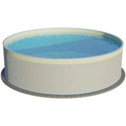 Waterman Stahlwandpool Rund 450x120 Cm, Stahl 0,4 Mm Weiß, Folie 0,3 Mm Sand, Overlap