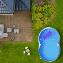 Stahlwandpool Achtform 540x350x120 Cm, Stahl 0,4 Mm Weiß, Folie 0,4 Mm Blau, Einhängebiese -Schwimmbadzubehör S81009MSVS S81010MSVS S8140MSVS Stahlwandbecken Achtform Weiss Blau 06 2