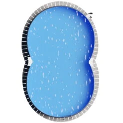 Stahlwandpool Achtform 540x350x120 Cm, Stahl 0,4 Mm Anthrazit, Folie 0,4 Mm Sand, Einhängebiese -Schwimmbadzubehör S81081MSVS S81083MSVS Stahlwandbecken Achtform Athrazit Sand 09 n