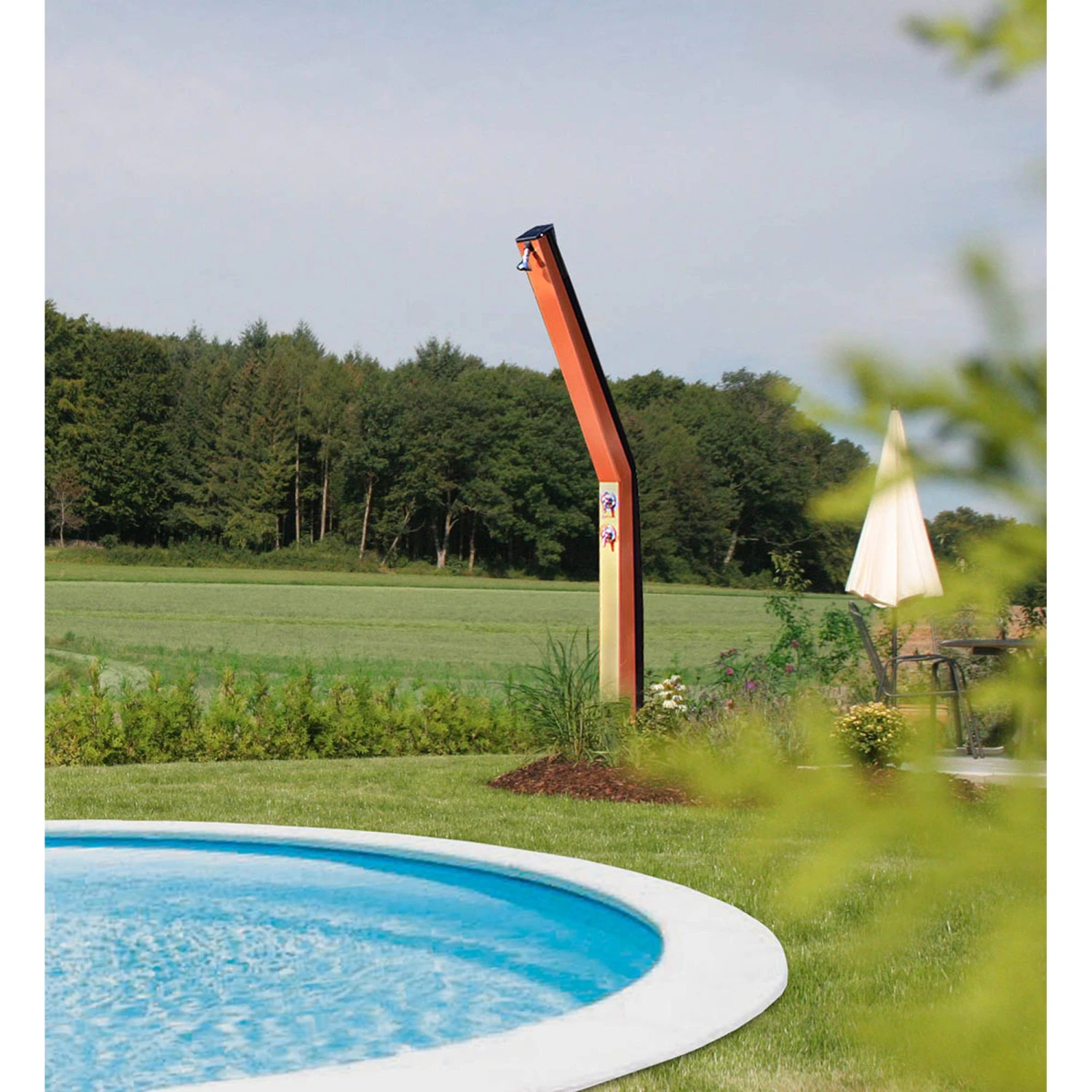 SUMMER FUN Solardusche Gebogen Rot/corail 2 SUMMER FUN Solardusche Gebogen Rot/corail – Bild 2