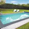 KWAD Styropor Pool Gran Canaria Komplettset 6,0 X 3,0 X 1,5m Mit 0,8 Mm Innenhülle Grau Inkl. Edelstahlleiter