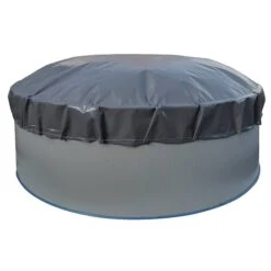Waterman Luftkissen Poolabdeckung Aufblasbare Abdeckplane Rund Ø 3 M Grau/innen Beige Mit Ösen Und Kordelzug