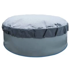 Waterman Luftkissen Poolabdeckung Aufblasbare Abdeckplane Rund Ø 4 M Grau/innen Beige Mit Ösen Und Kordelzug -Schwimmbadzubehör luftkissen abdeckplane 02 4